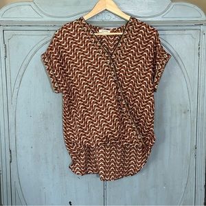 EUC Max Studio Surplice Blouse Brown and Orange size XS